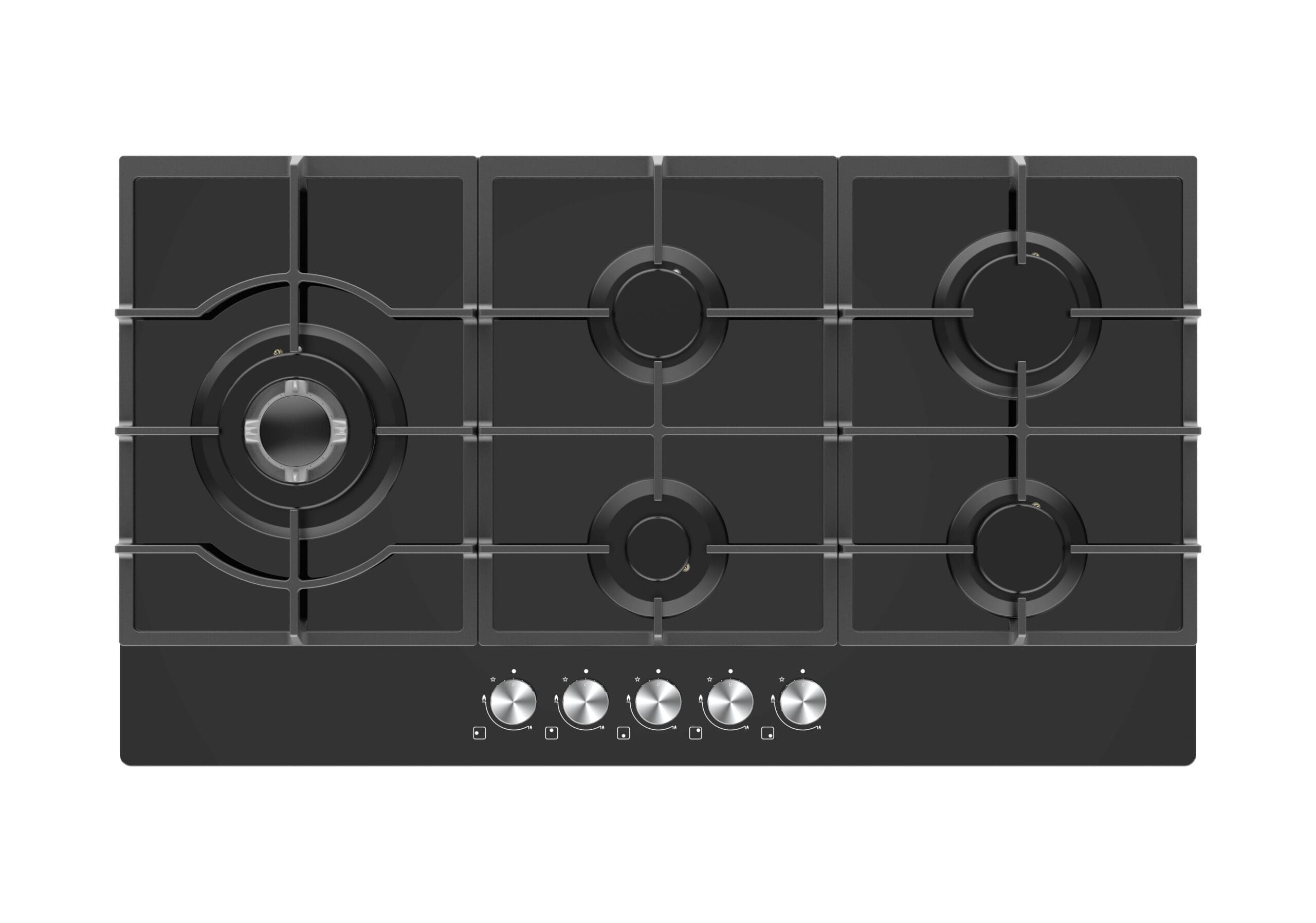 Midea - 90GP095 90cm Gas Hob – Black Glass