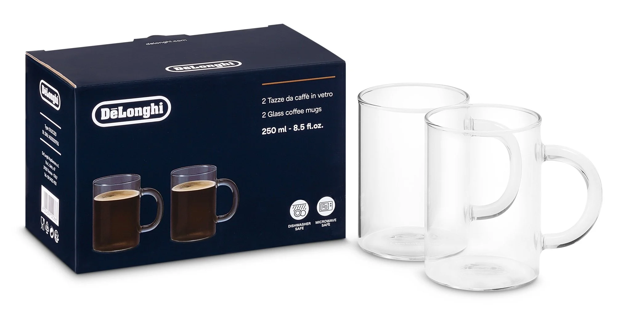 Delonghi - DLSC320 Double Walled Long and Americano Coffee Mugs 250ml - Image 3