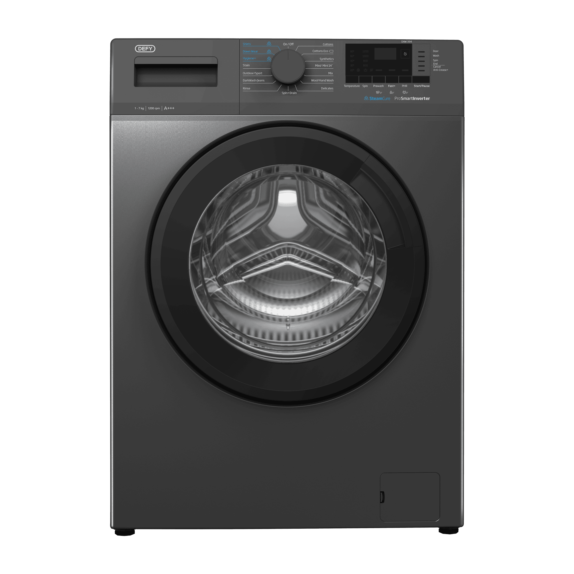 DEFY 7kg Front Loader SteamCure Technology Manhattan Gray - Image 2