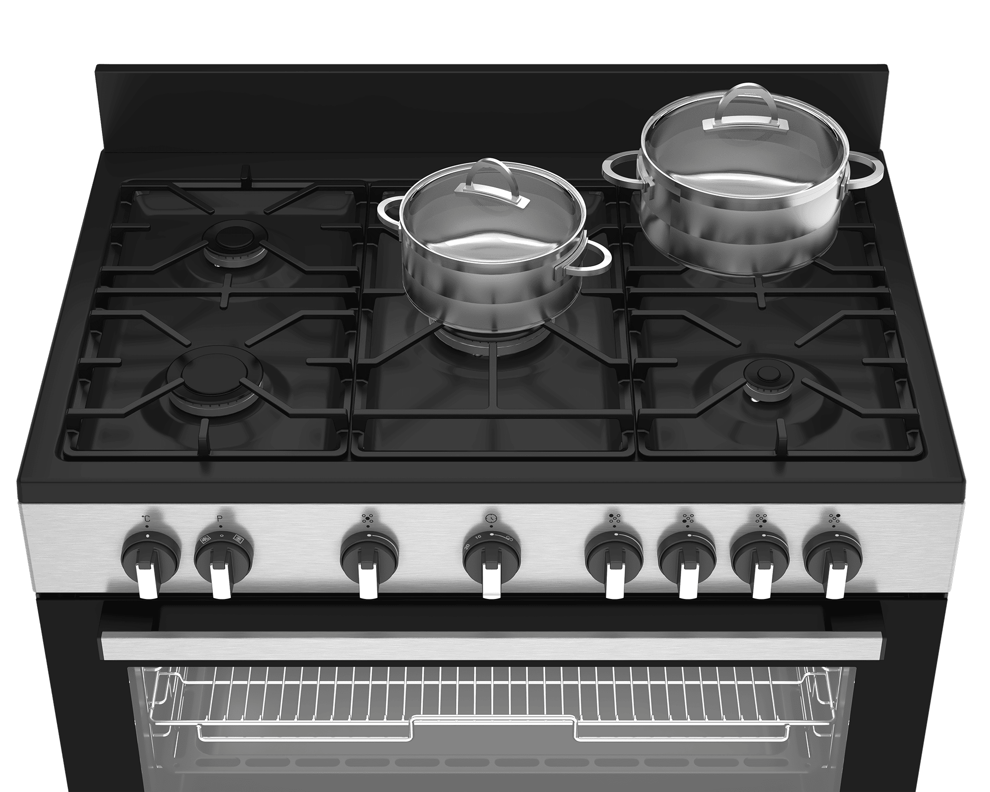 DEFY 90cm Gas Electric Range Cooker Thermofan+ Black/Inox - Image 4