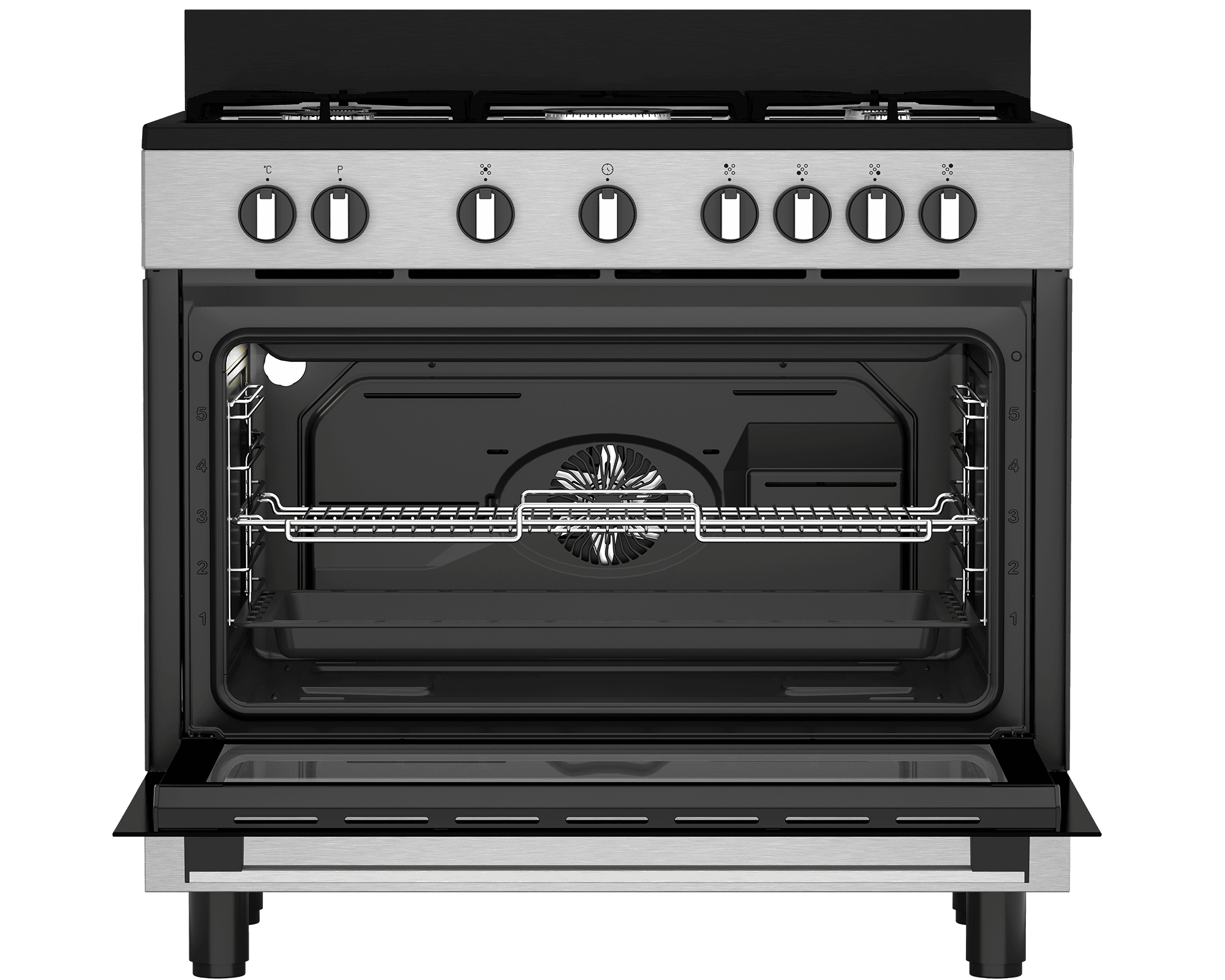 DEFY 90cm Gas Electric Range Cooker Thermofan+ Black/Inox - Image 7