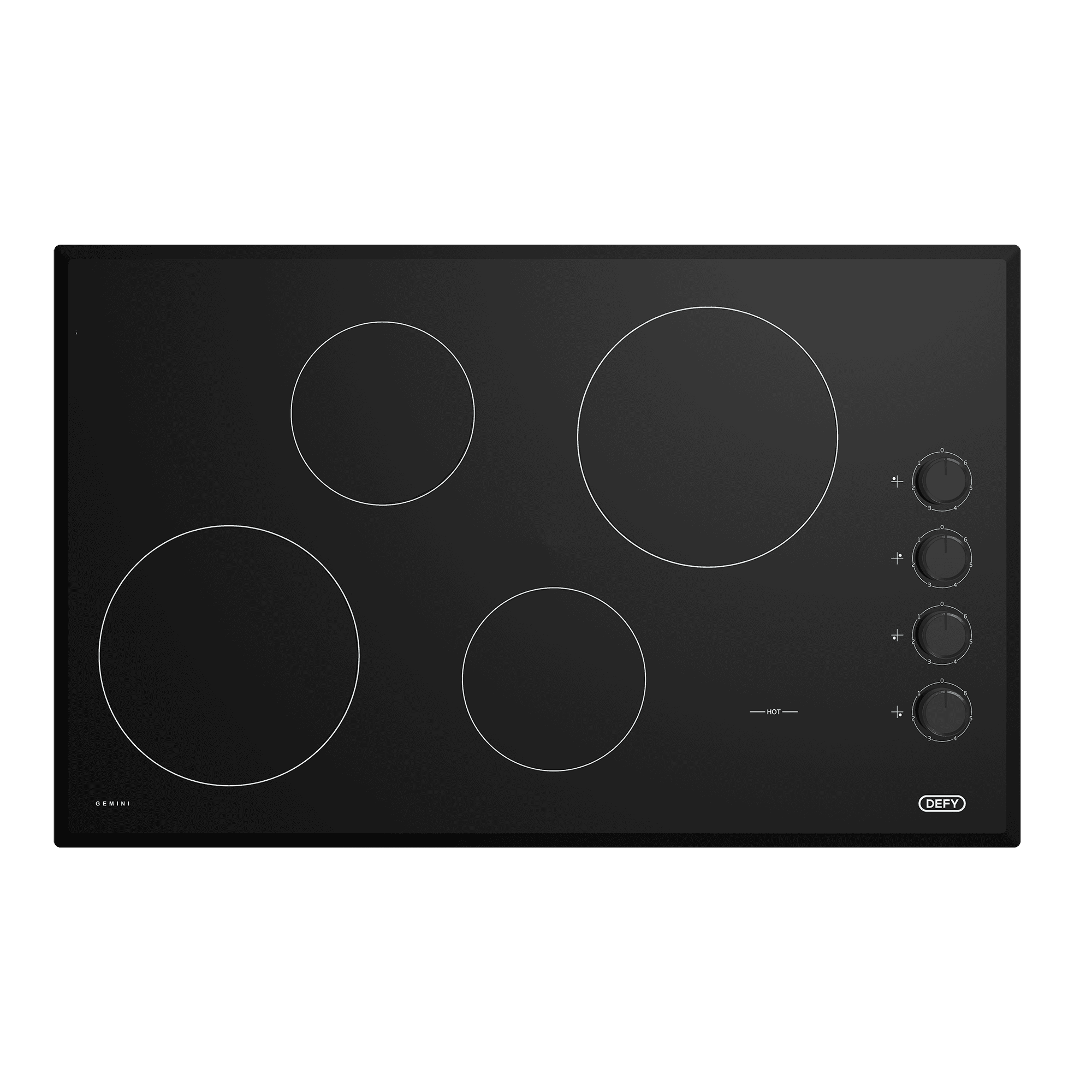 DEFY - 90cm Gemini Vitroceramic Hob Black CP