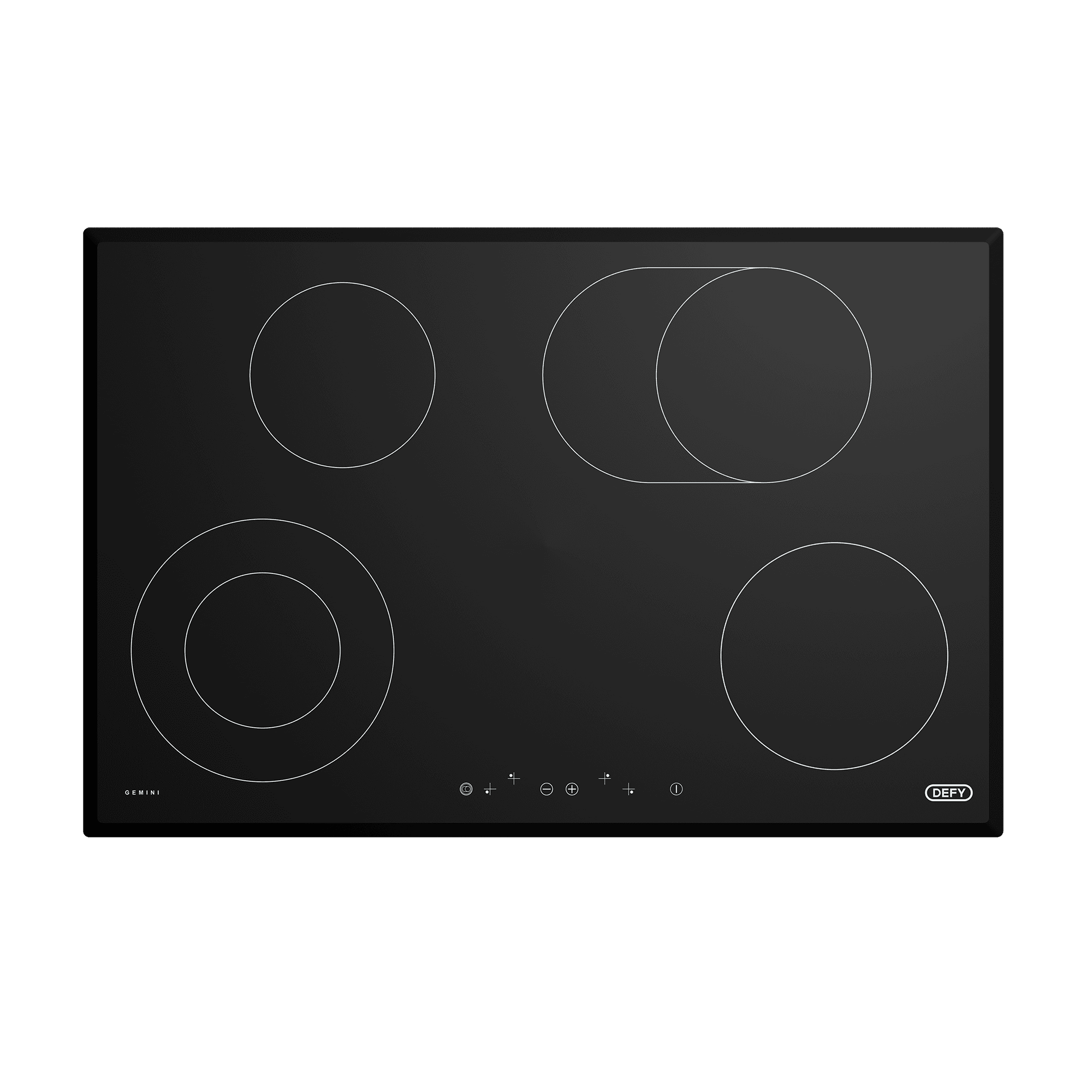 DEFY 77cm Gemini Vitroceramic Hob Black CP