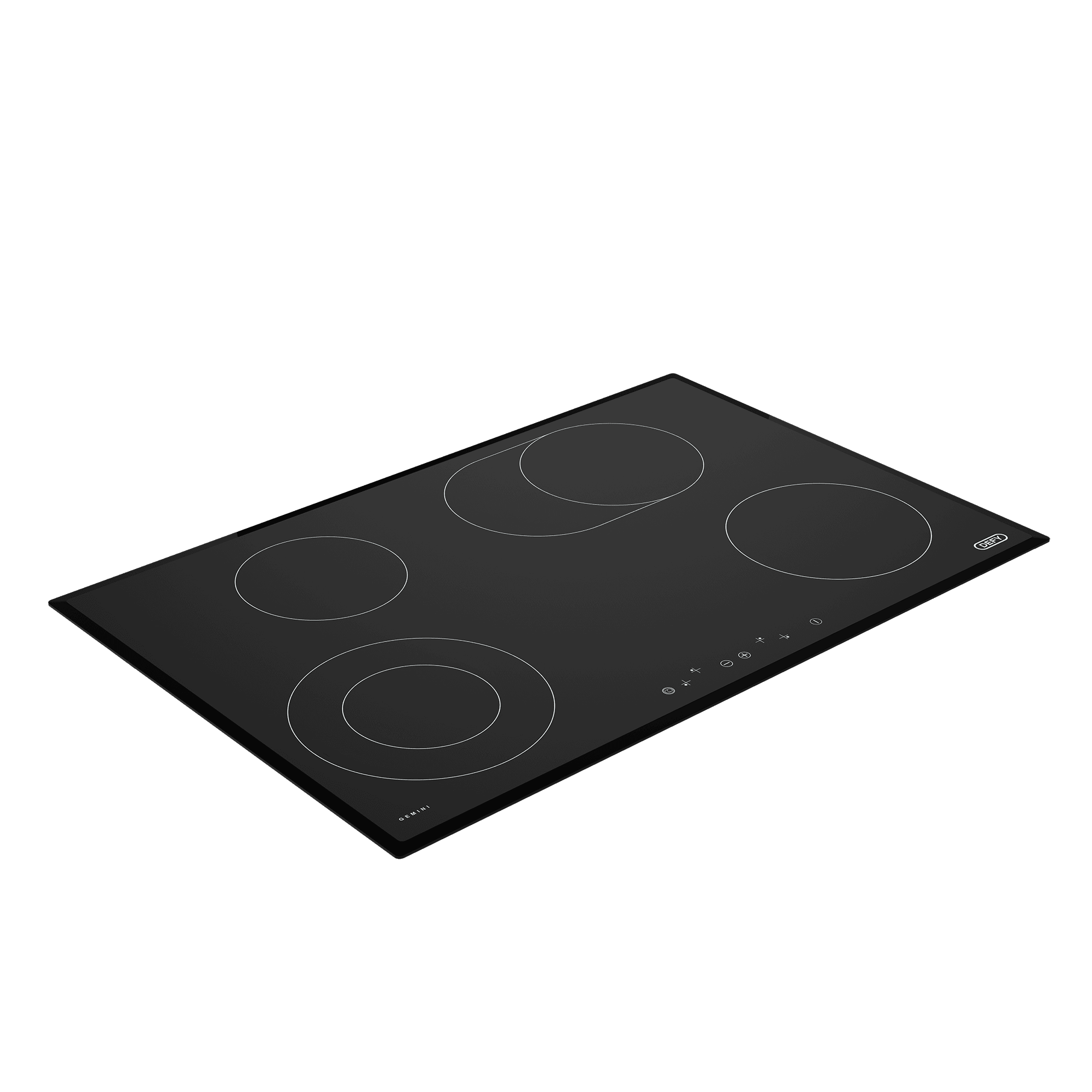 DEFY 77cm Gemini Vitroceramic Hob Black CP - Image 2