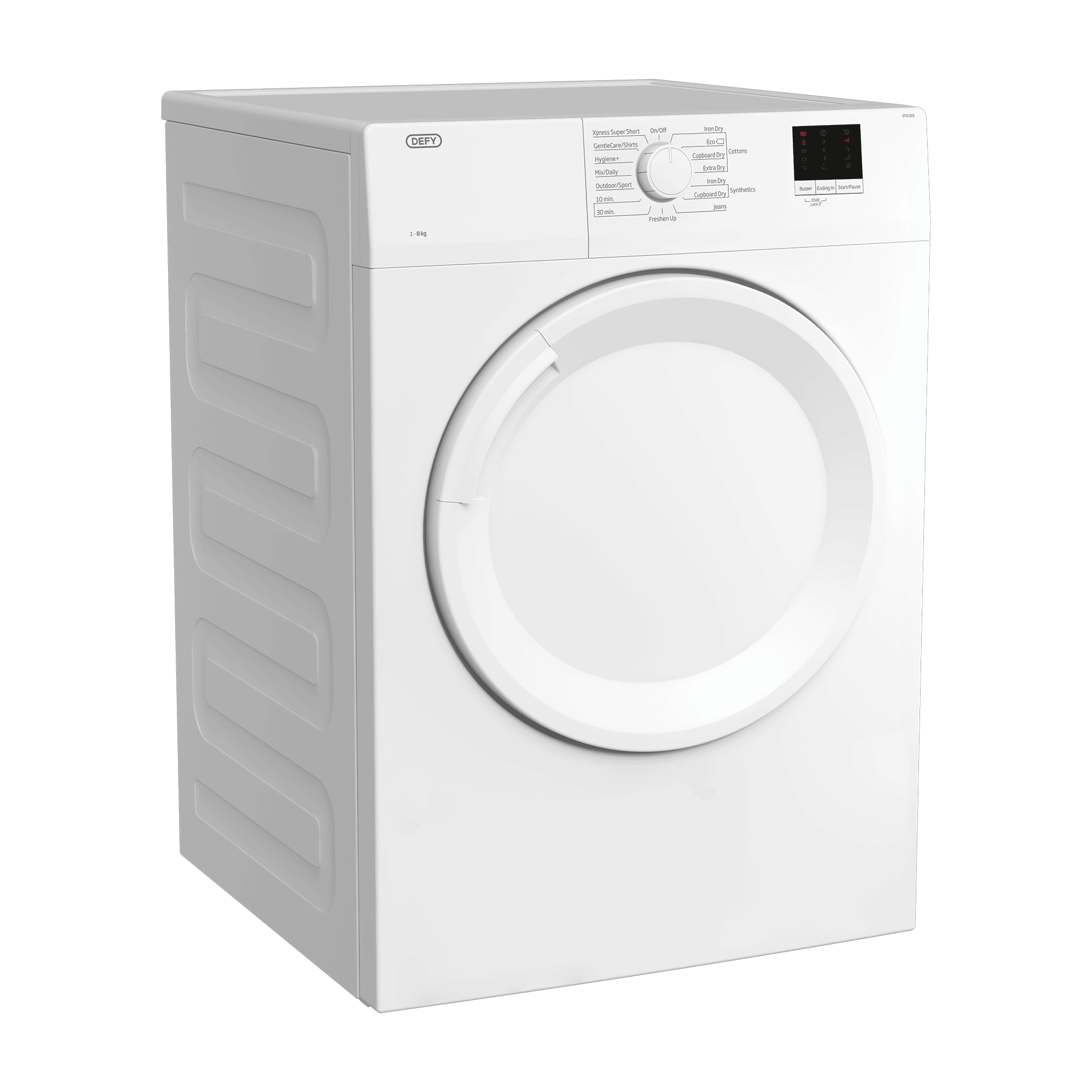 DEFY 8kg Air Vented Tumble Dryer White - Image 3