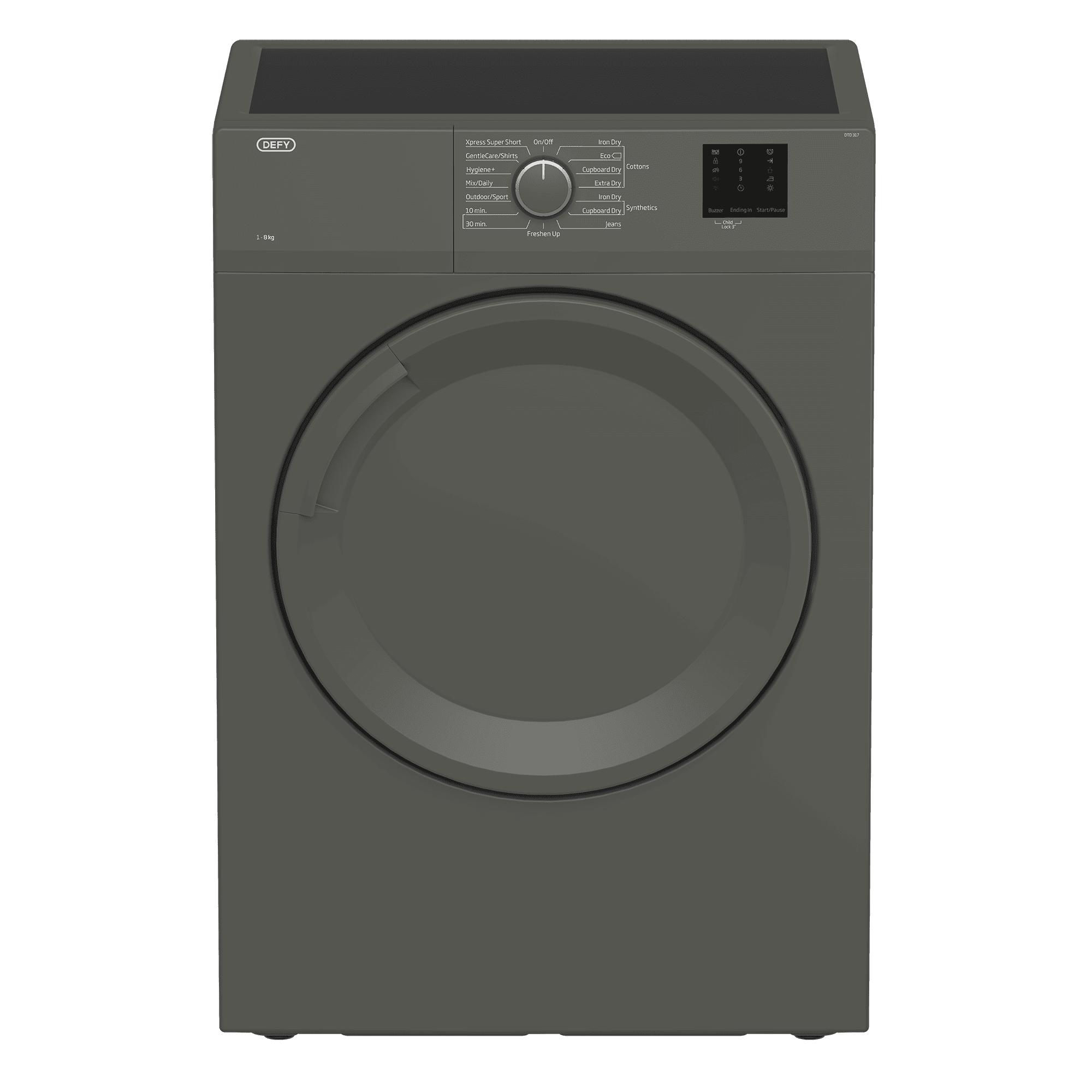 DEFY 8kg Air Vented Tumble Dryer Manhattan Gray