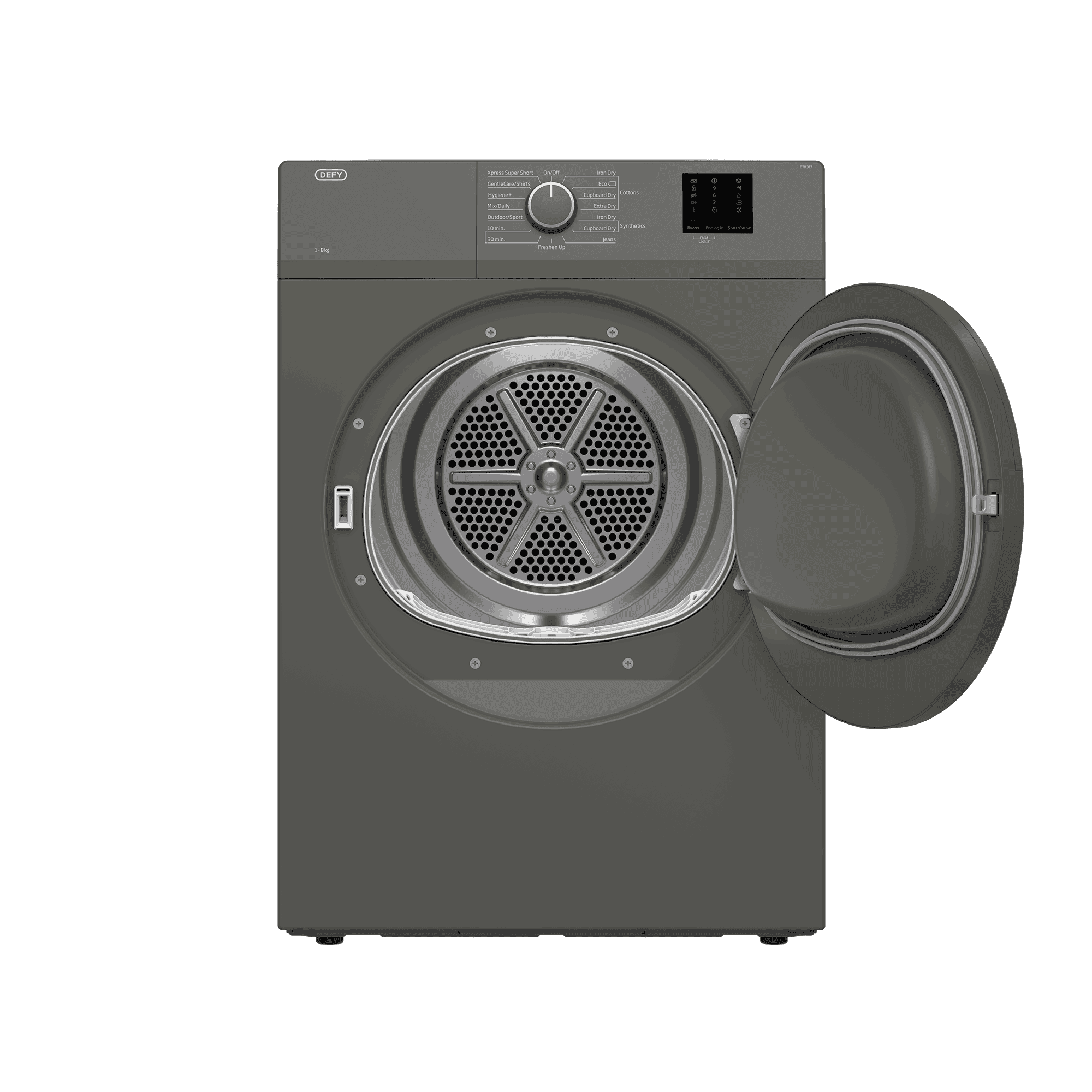 DEFY 8kg Air Vented Tumble Dryer Manhattan Gray - Image 3