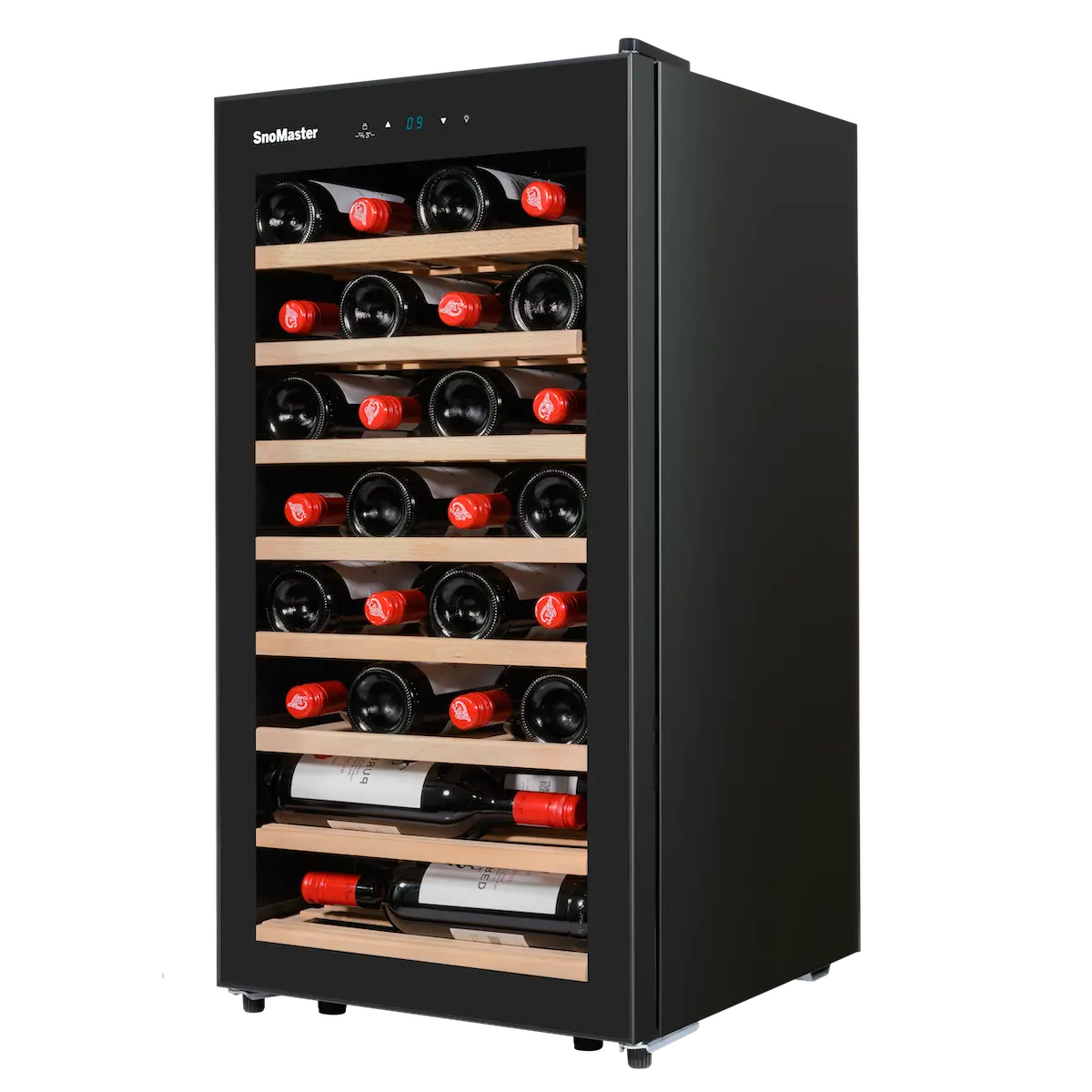 SnoMaster 28 Bottle Single Zone Wine Cooler - Black - Image 4