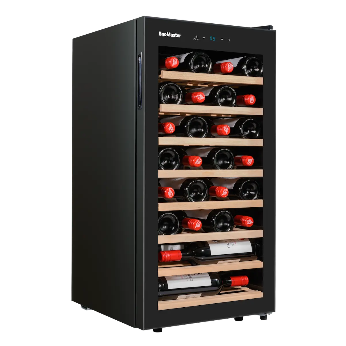 SnoMaster 28 Bottle Single Zone Wine Cooler - Black - Image 6