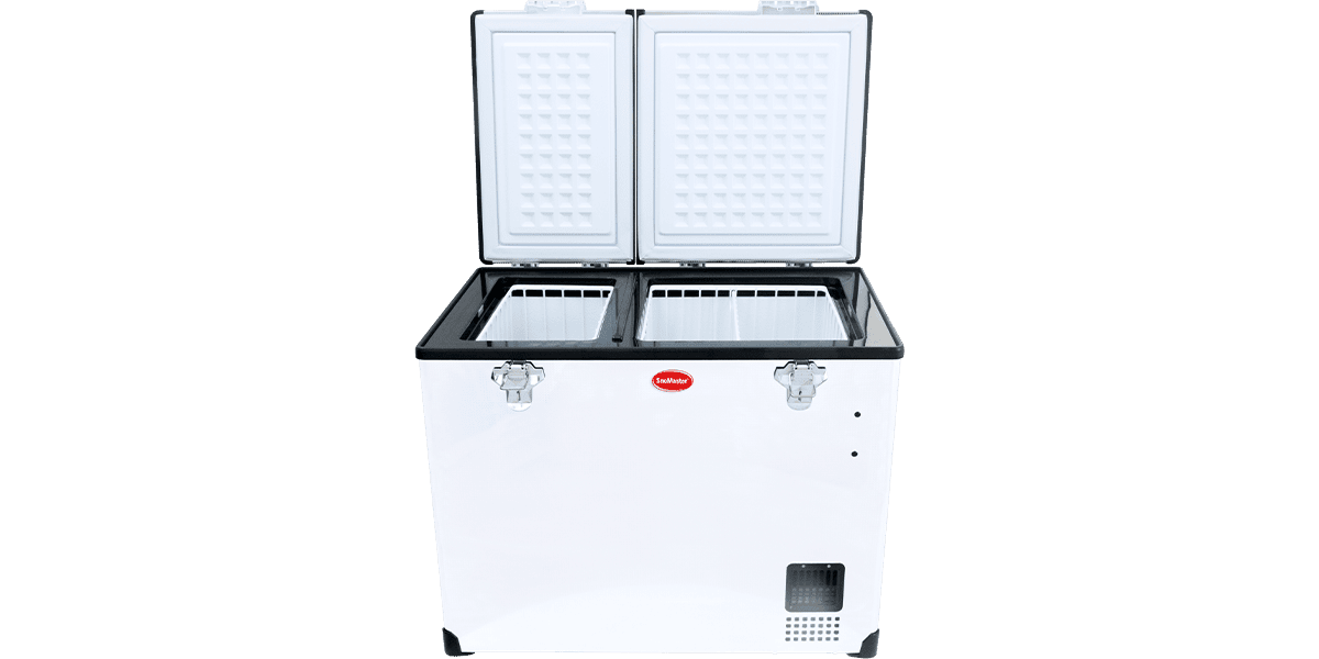 SnoMaster 72L Dual Compartment Mobile Fridge & Freezer AC/DC - Stainless Steel - Image 2