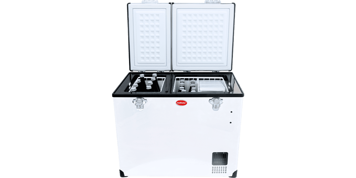 SnoMaster 72L Dual Compartment Mobile Fridge & Freezer AC/DC - Stainless Steel - Image 3