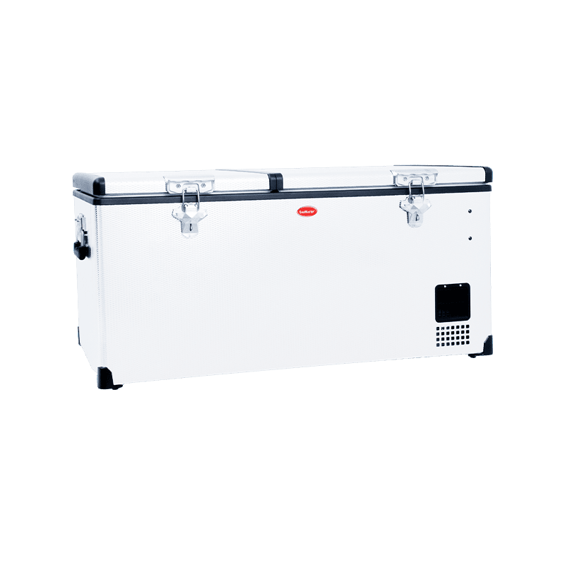 SnoMaster 92.5L Low Profile Dual Compartment Mobile Fridge & Freezer AC/DC - Stainless Steel - Image 9