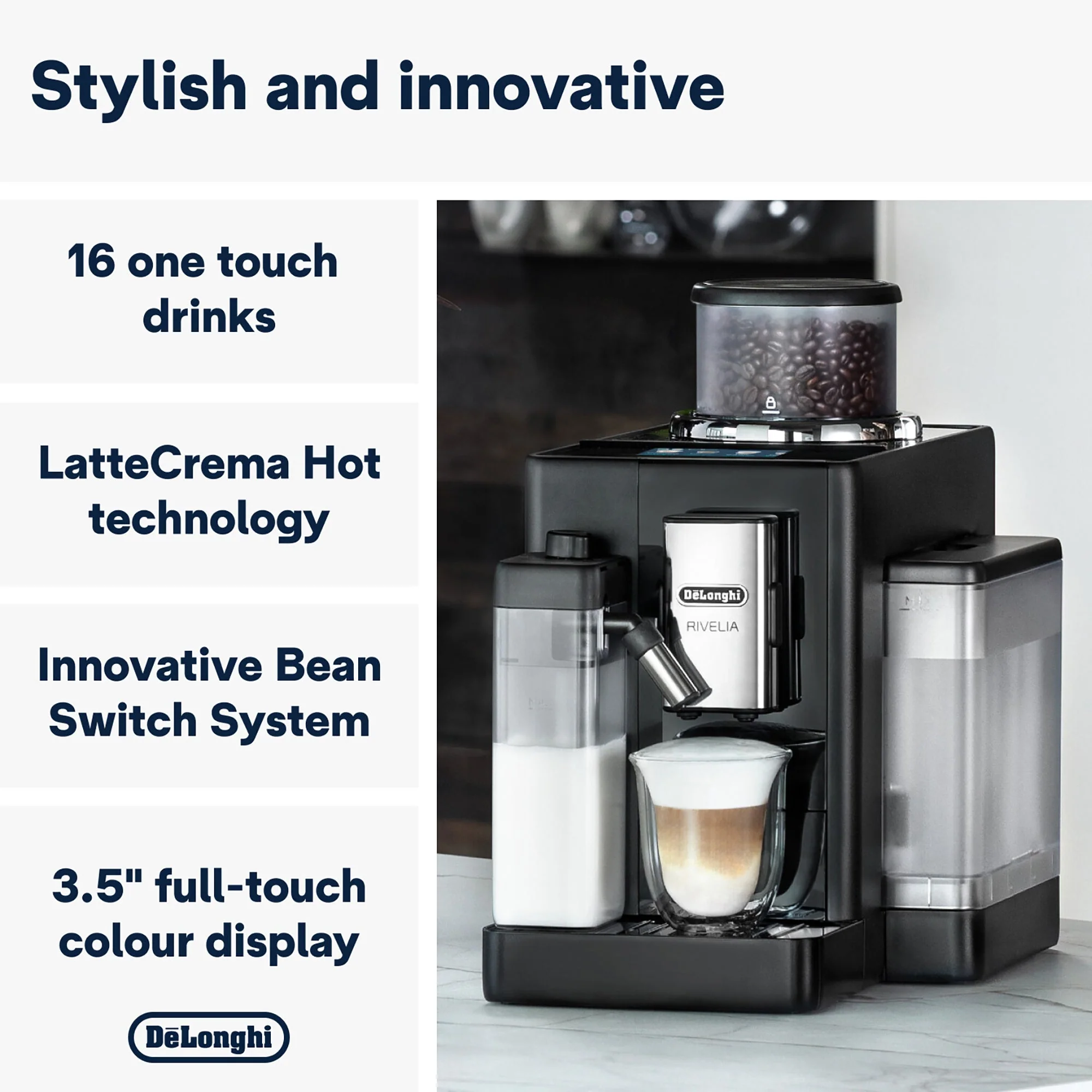 Delonghi EXAM440.55.B Rivelia Bean To Cup Coffee Machine Onyx Black - Image 3