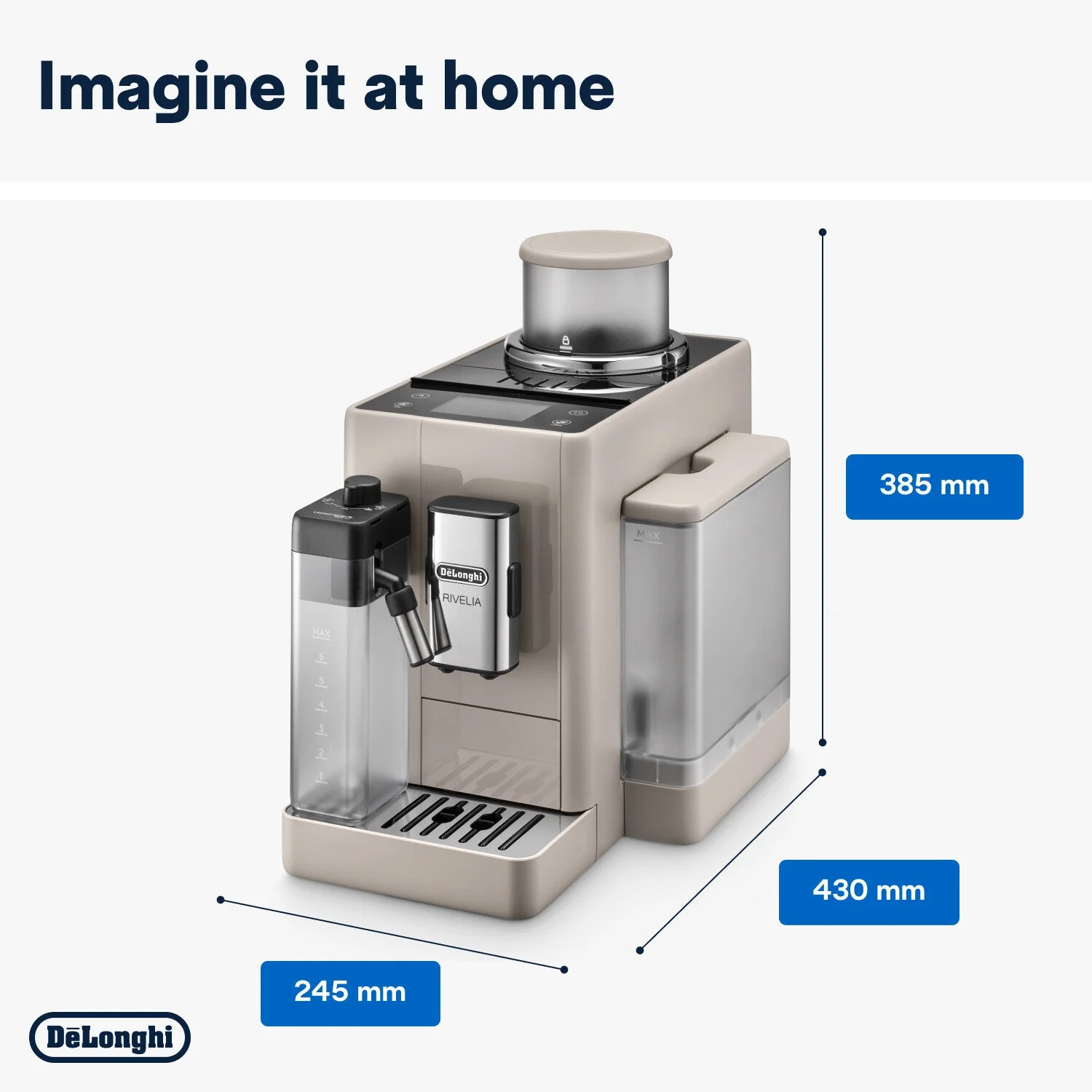 Delonghi EXAM440.55.BG Rivelia Bean to Cup Coffee Machine Sand Beige - Image 2