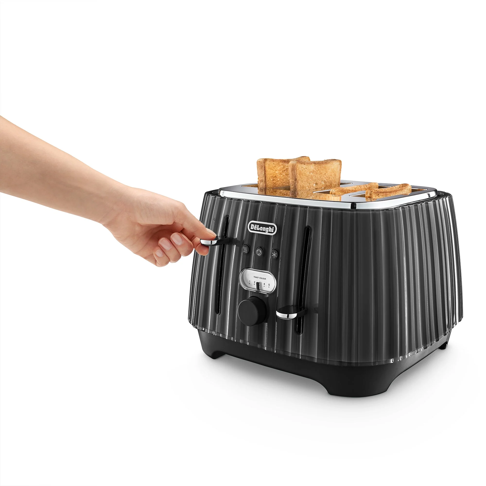 Delonghi CTD4003.BK Furnace Black Ballerina 4 Slice Toaster - Image 3