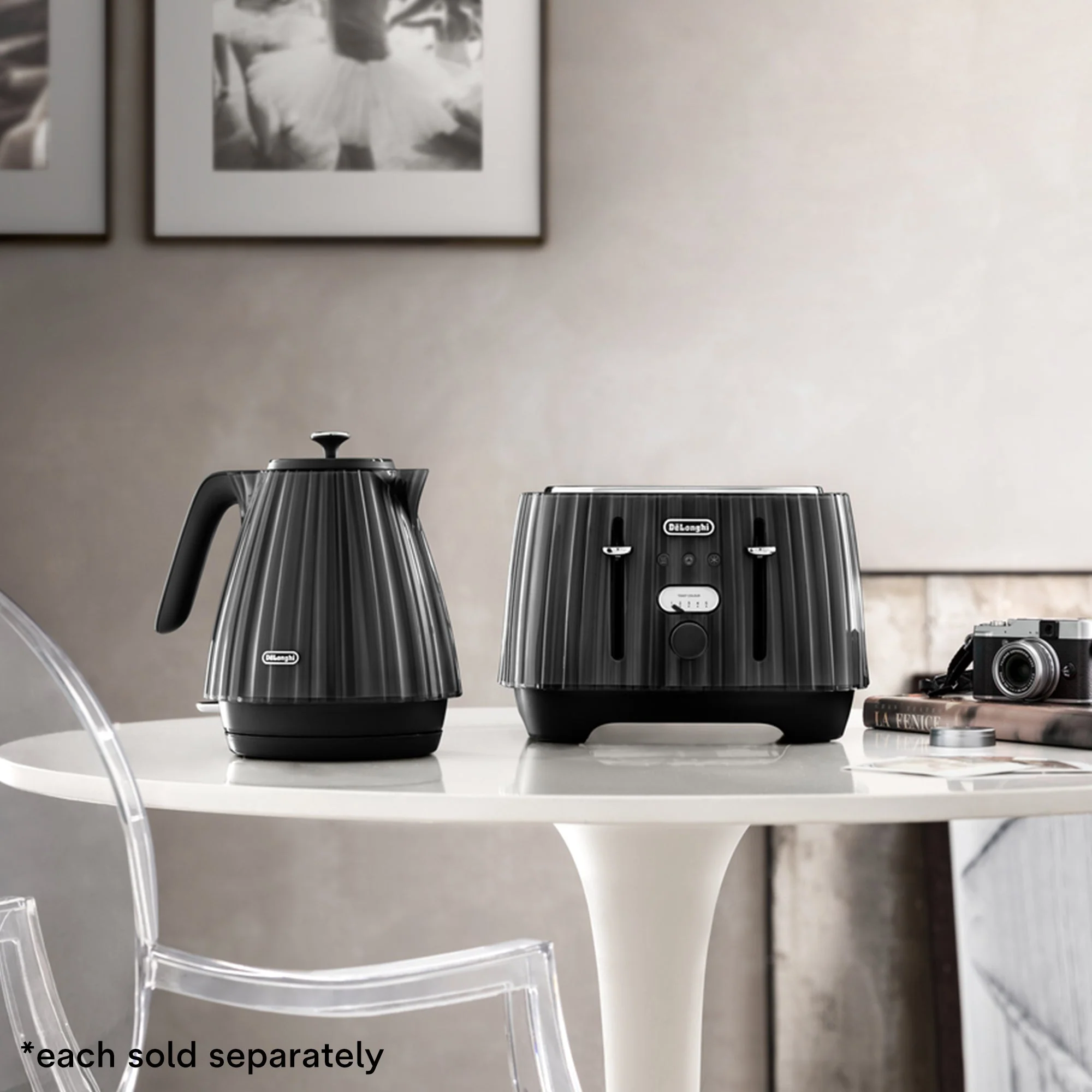 Delonghi CTD4003.BK Furnace Black Ballerina 4 Slice Toaster - Image 7