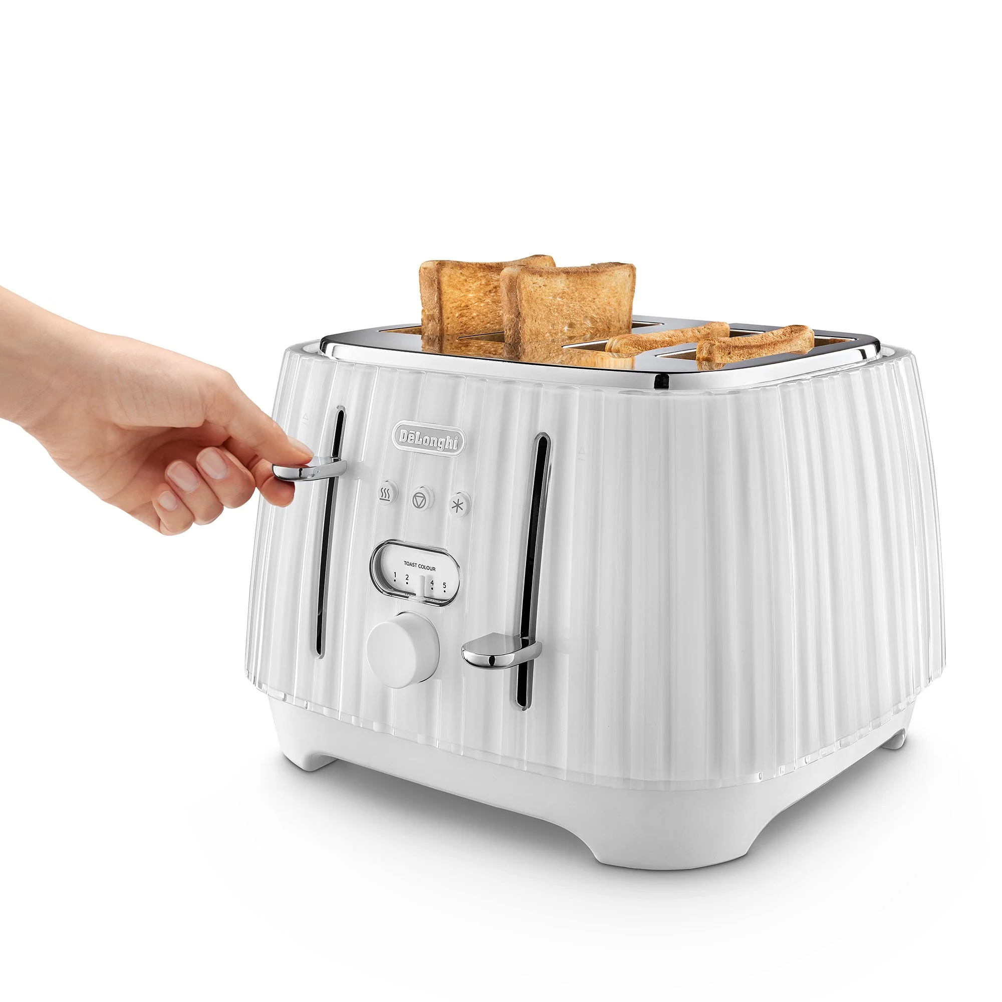 Delonghi CTD4003.W Furnace White Ballerina 4 Slice Toaster - Image 5