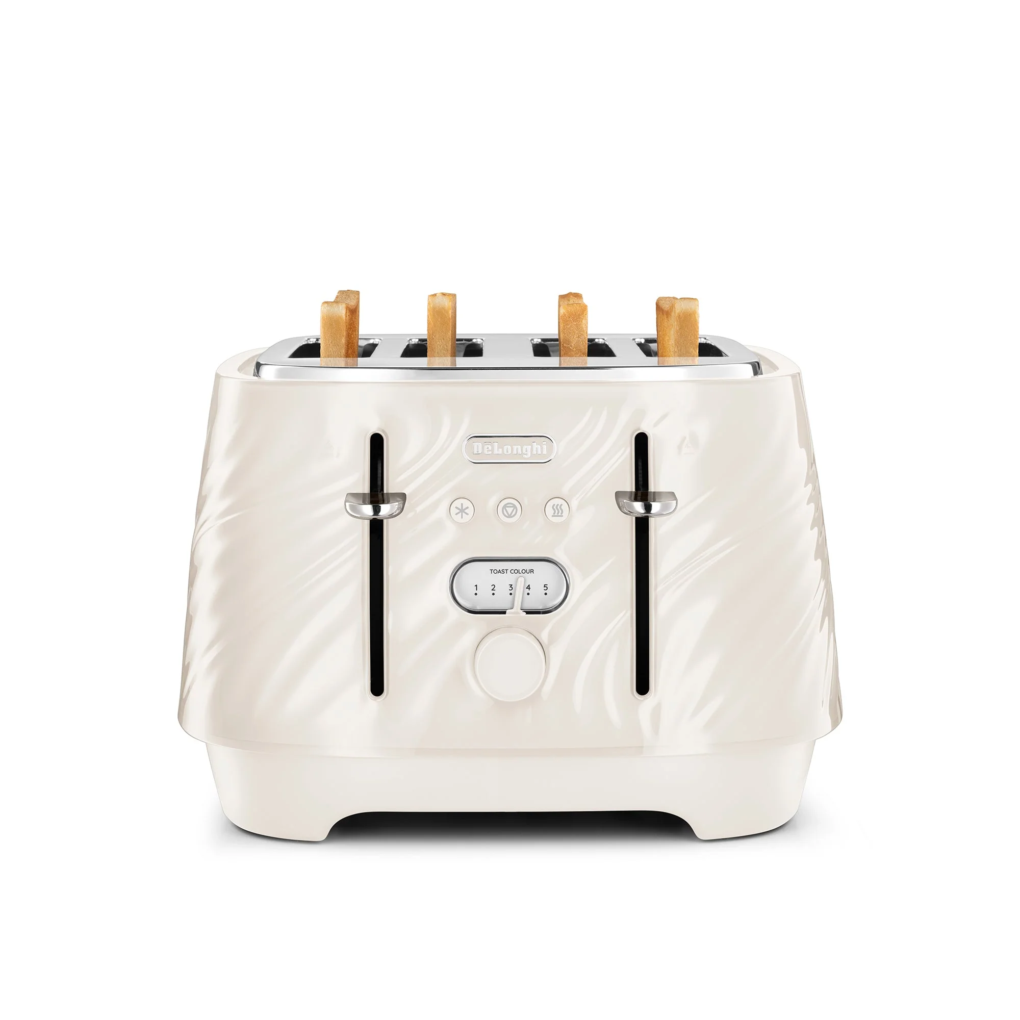 Delonghi CTDS4003.CR Ballerina Seta 4 Slice Toaster Silk Beige - Image 2