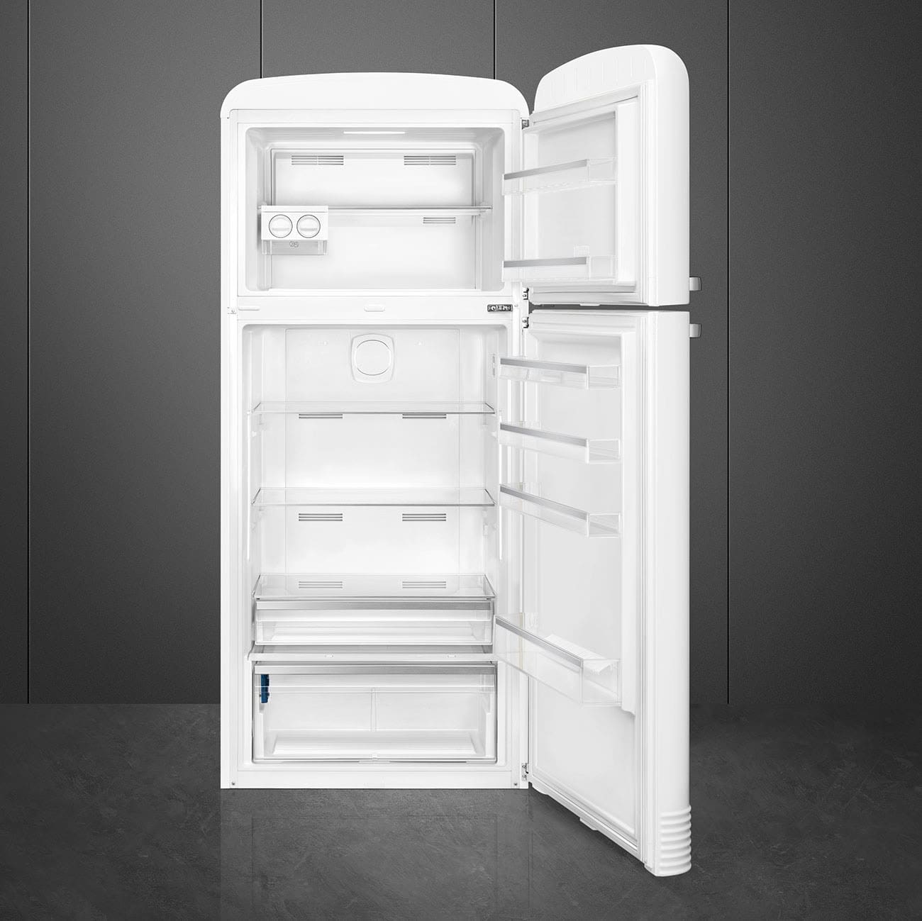 Smeg FAB50RWH5 '50's Style' 467L White Top Freezer Combi Fridge Freezer - Image 2