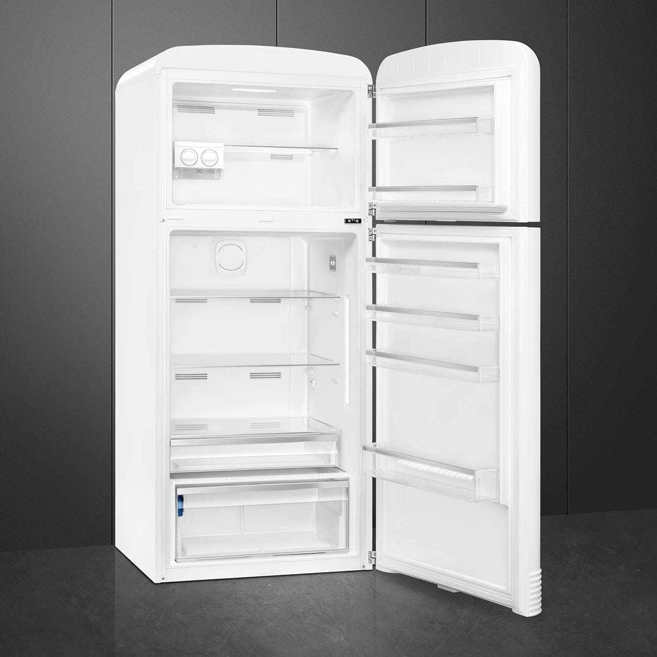 Smeg FAB50RWH5 '50's Style' 467L White Top Freezer Combi Fridge Freezer - Image 5