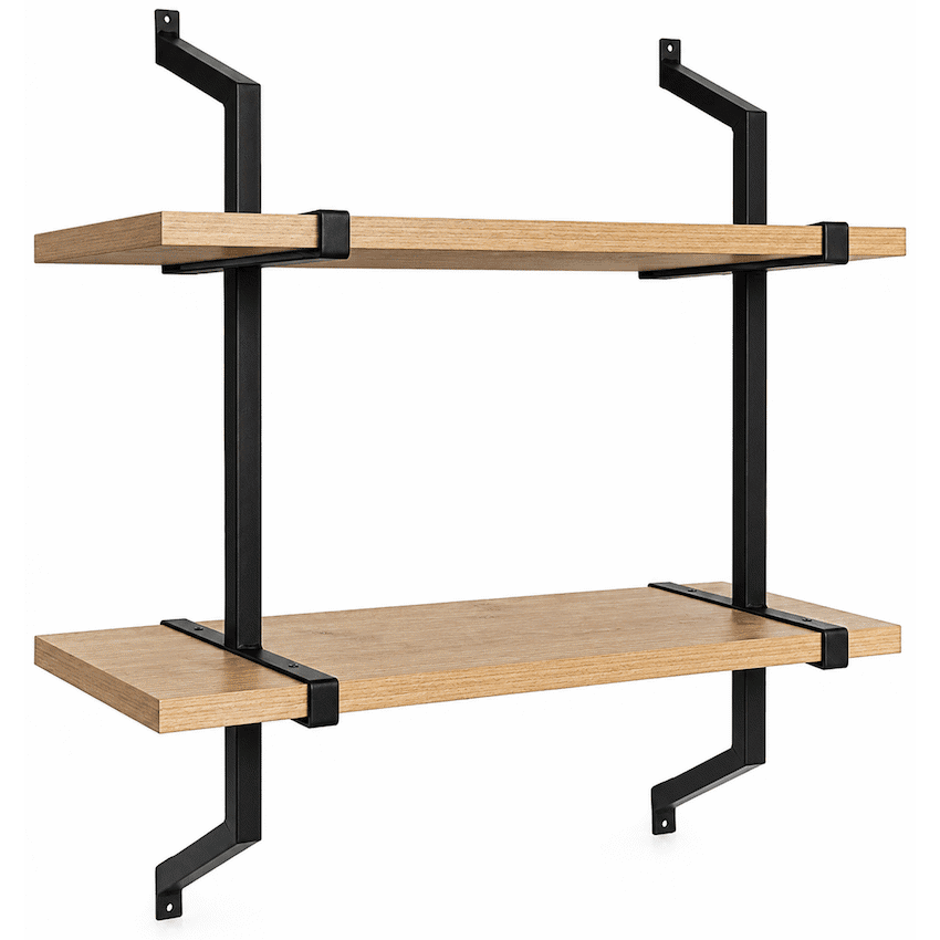 Everfurn Retro 2 Tier Wall Shelf