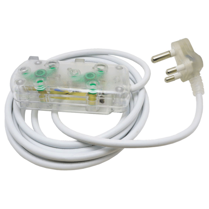Ellies 2 Way Light Duty Coloured Extension Lead -3M