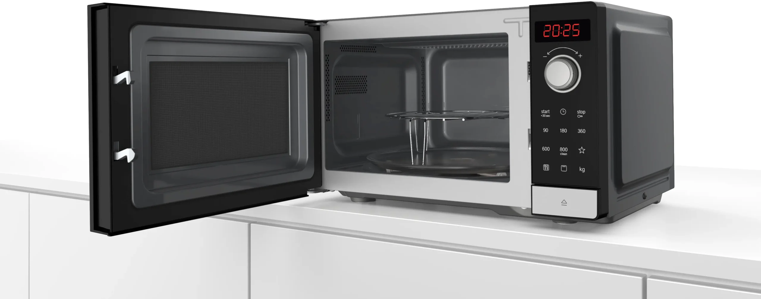 Bosch FEL053MS1 Serie 2 25L Stainless Steel Freestanding Microwave with Grill - Image 4