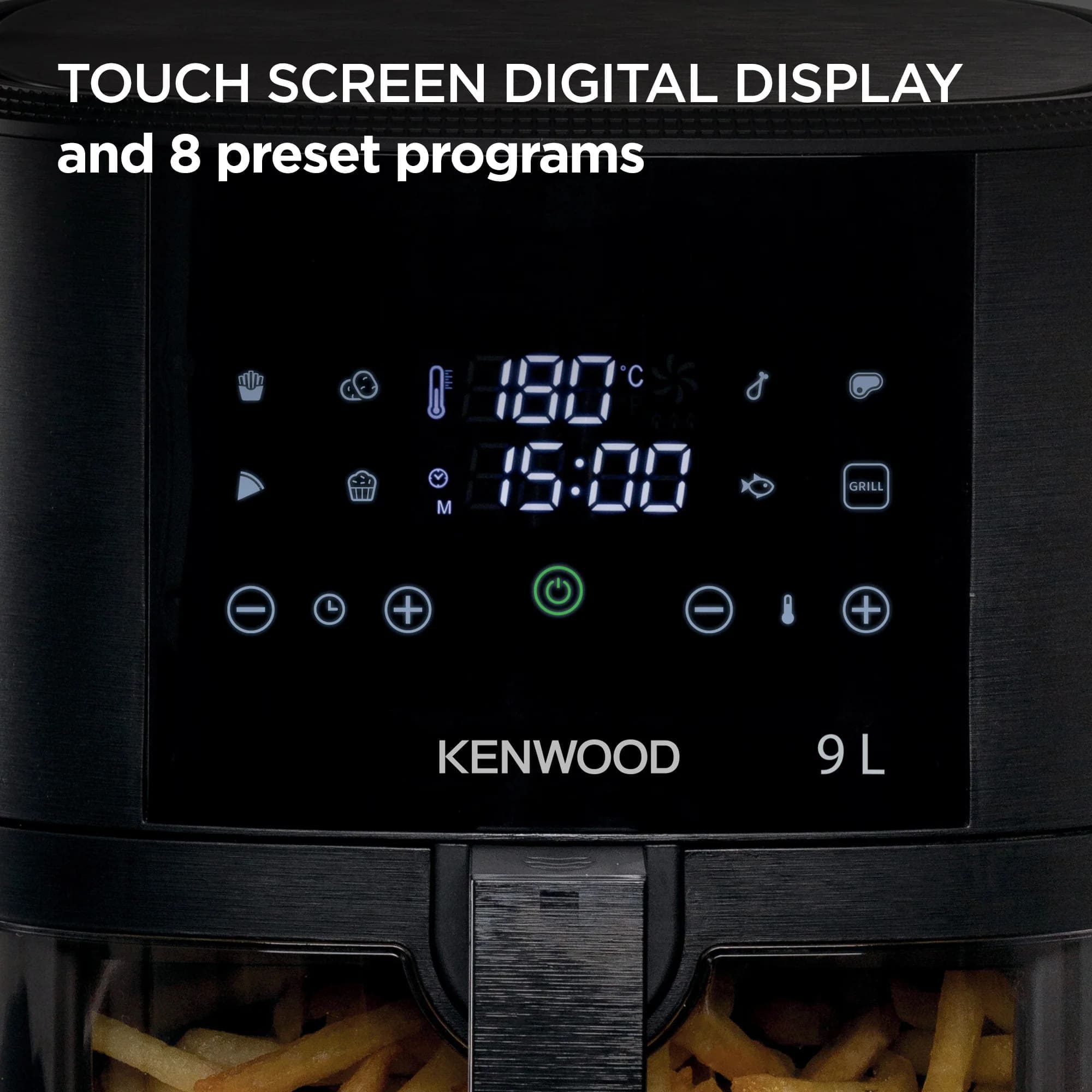 Kenwood HFG92.000BK 9L Air Fryer with Grill Function & Window - Image 5