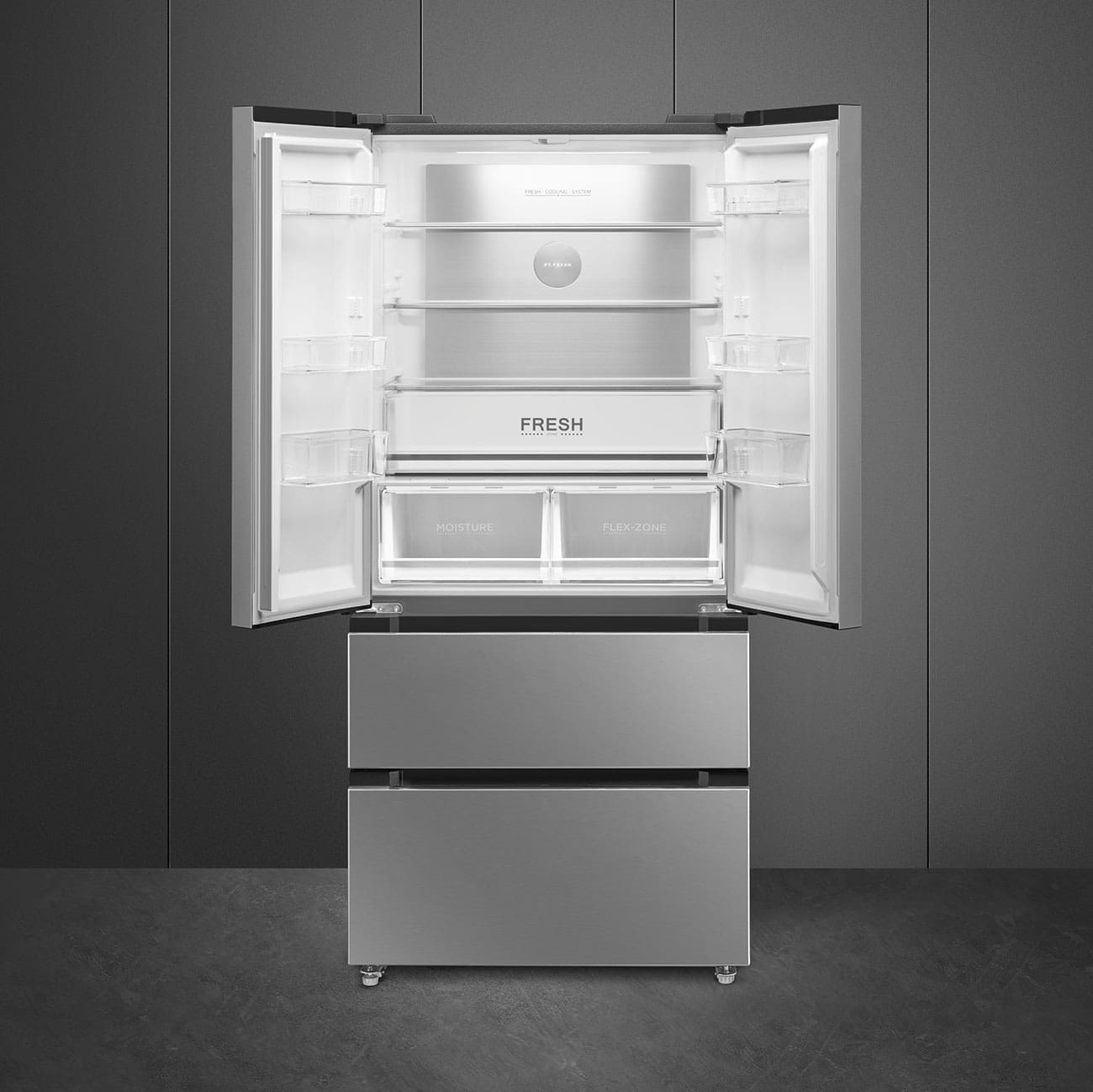 Smeg RFD50XZA 467L Inox Inverter French Door & 2 Draw Combi Fridge / Freezer - Image 2